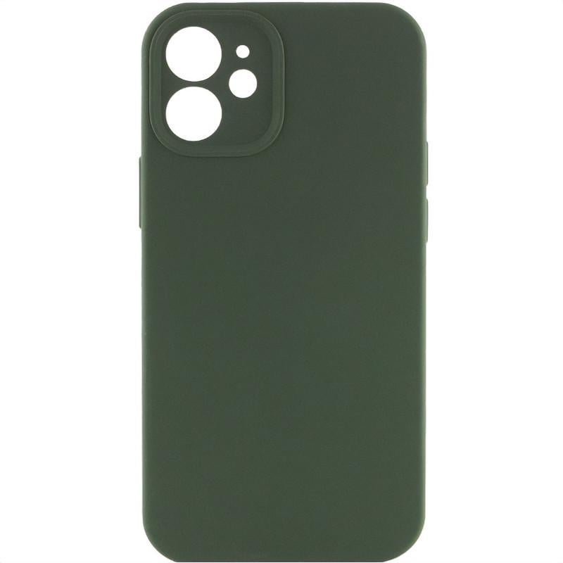 Протиударний чохол Silicone Case Full Camera Protective (AA) NL для Apple iPhone 12 (6.1") Зелений / Cyprus Green