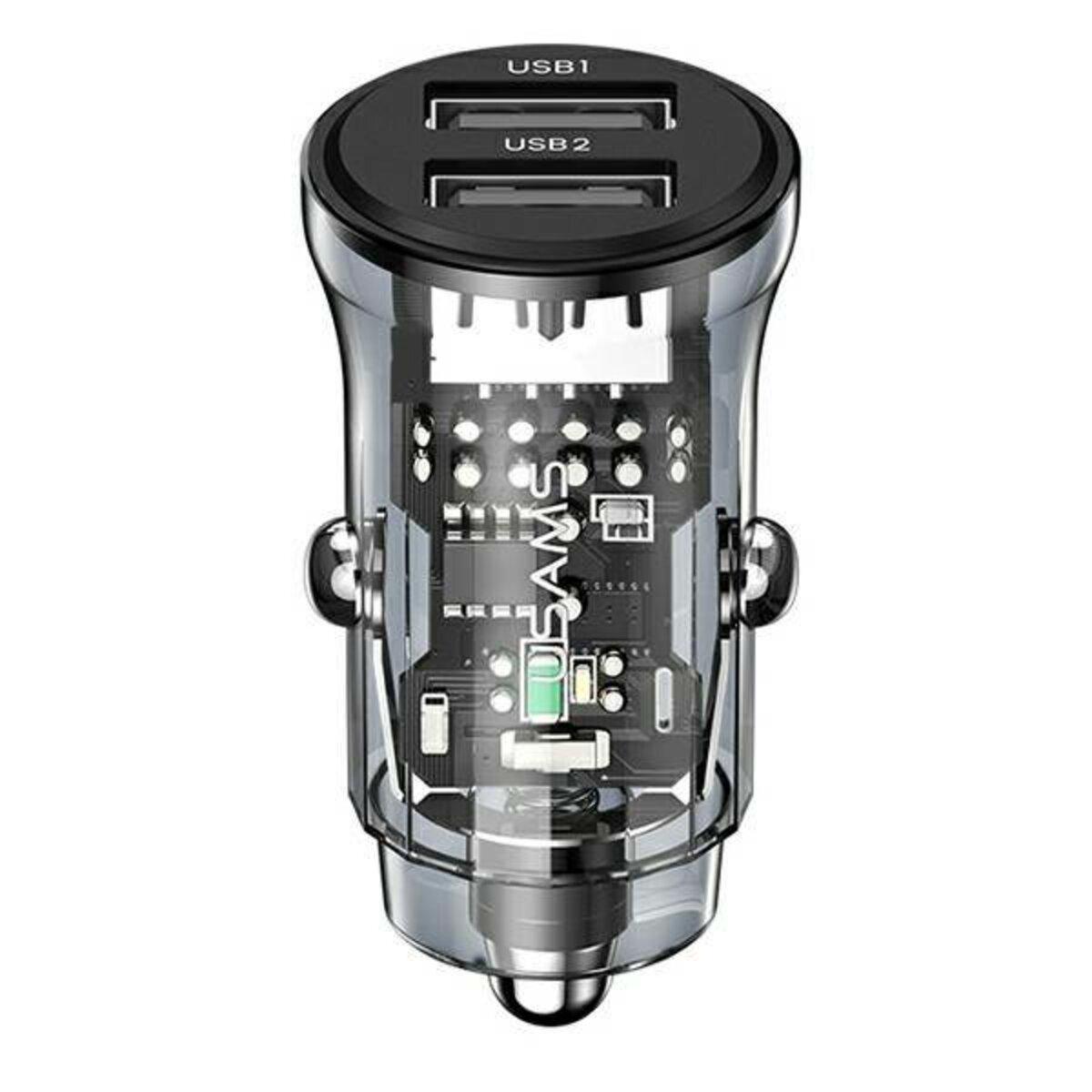 Автомобильное ЗУ ОЗУ Usams US-CC161 Charger kit 2USB Black (CC162CC01)
