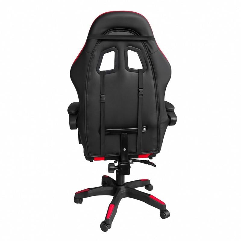 Геймерське крісло з підставкою для ніг STRIKER ONE для підлітків та дорослих Червоний (17430) - фото 7