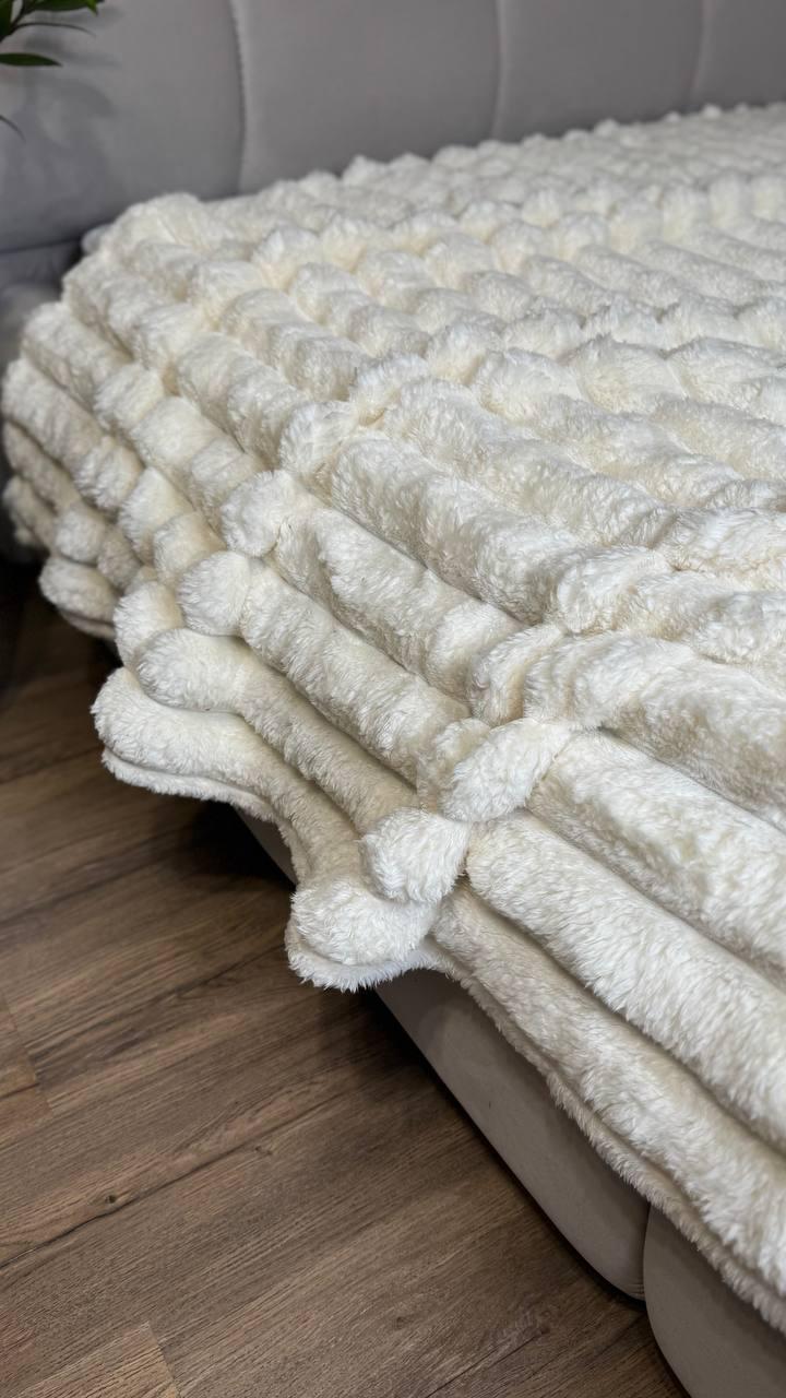 Плед плюшевий 200x230 см Білий (П4К-Am-sharp-003) - фото 3