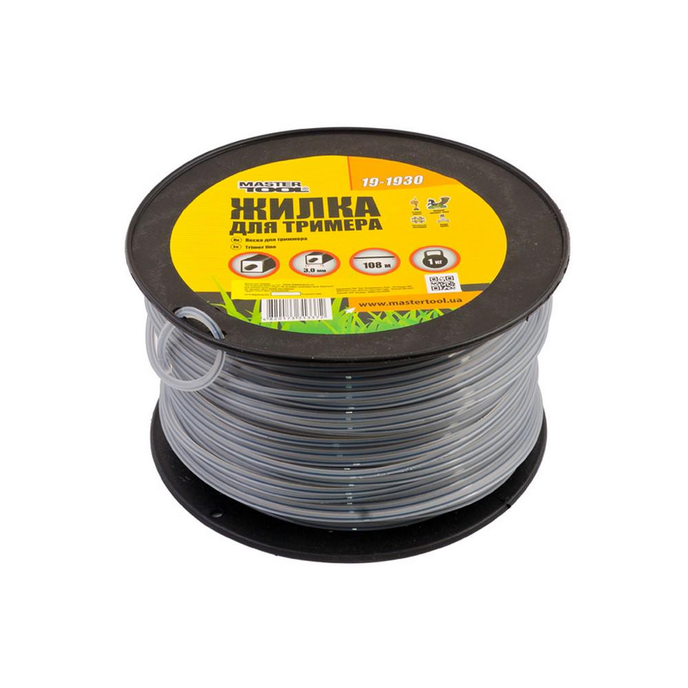 Лісочка для тримера MasterTool квадрат армований 3 мм 108 м котушка (19-1930)
