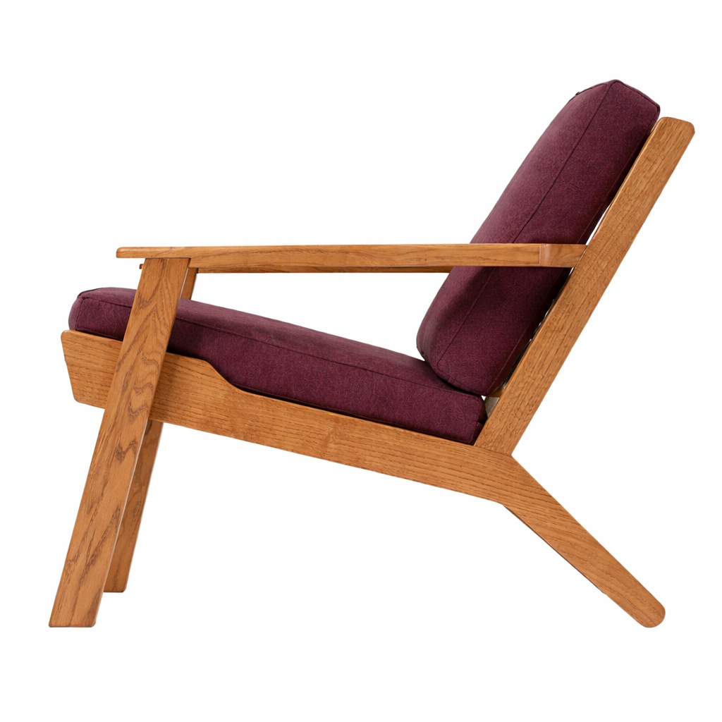 Кресло дизайнерское Hillwood Design из натурального дерева дуба Дублин Red Wine