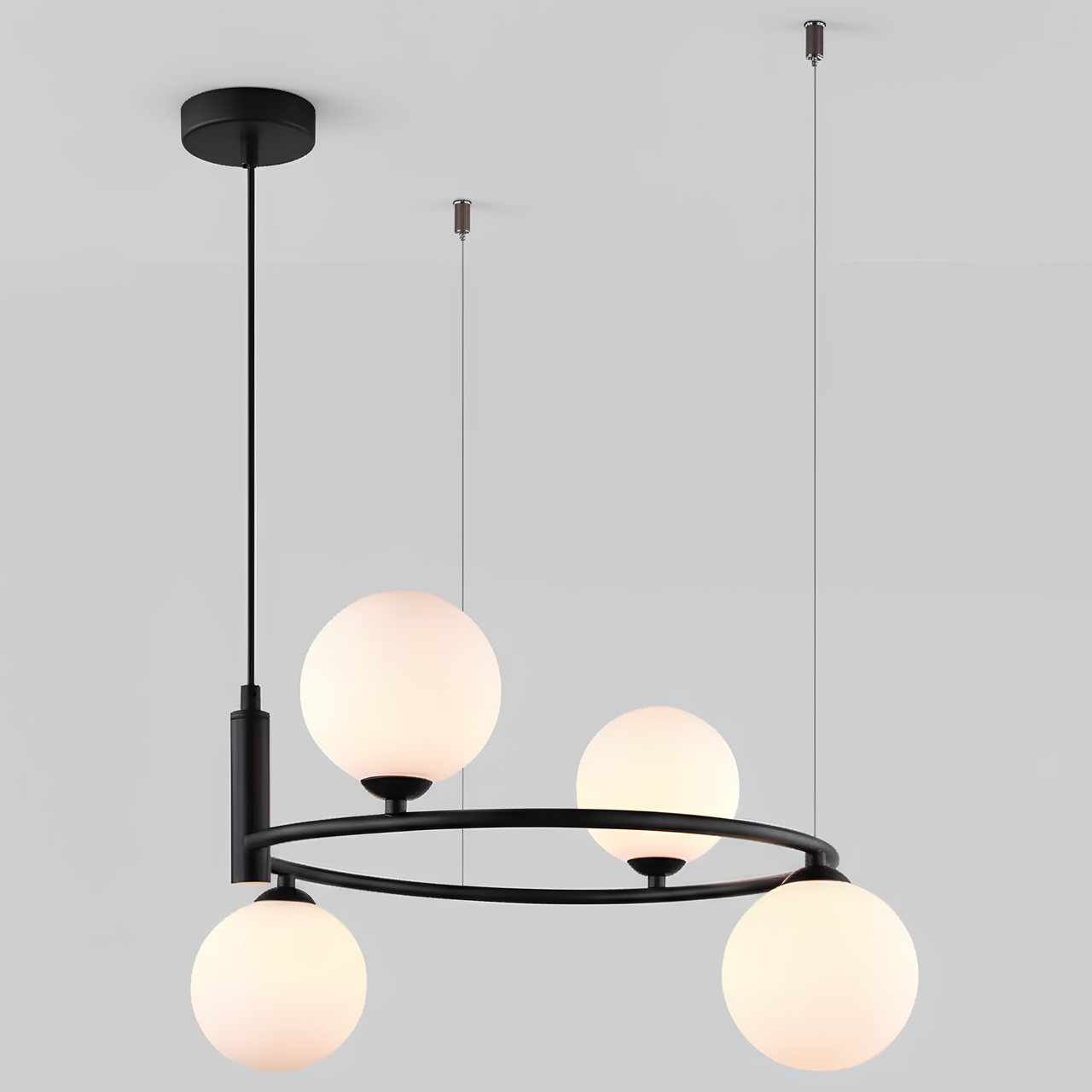 Люстра Sirius с каркасом-кольцом на четыре плафона под лампы G9 Черный (DX2062-4 BK)