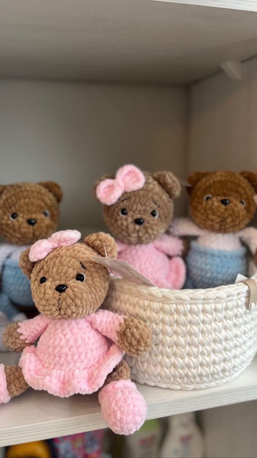 Іграшка милі ведмежатка ручної роботи Коричневий