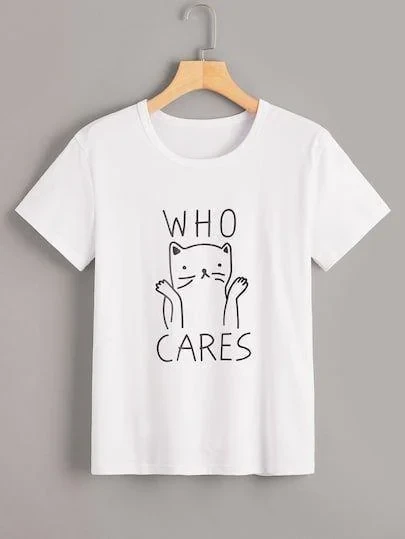 Футболка женская с принтом Pin-000-291 повседневная M Белый (2634324852)