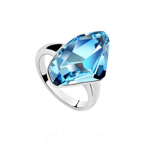Кольцо с кристаллами Сваровски 0122910 Showfay р. 18 Голубой