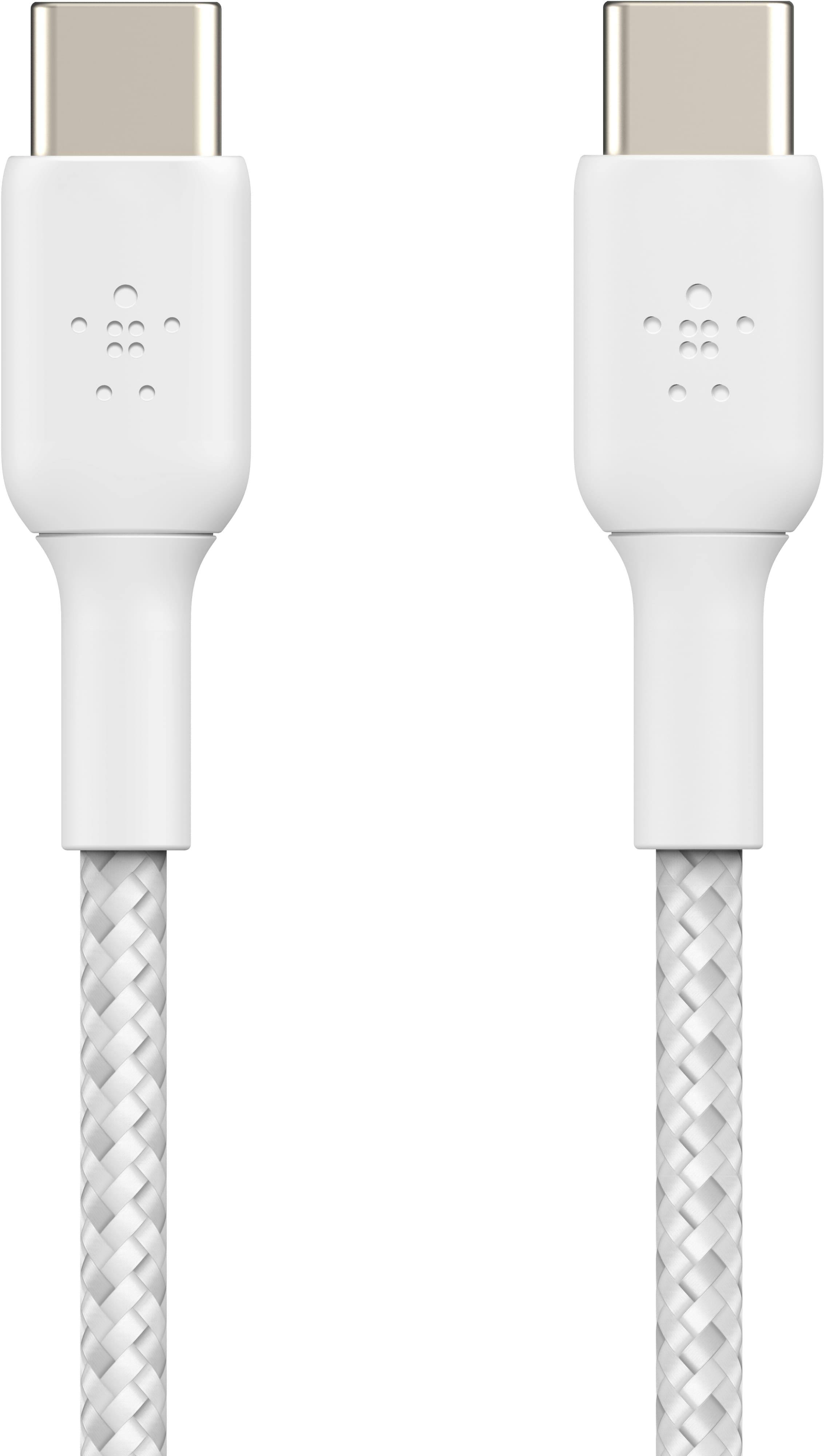 Кабель для заряджання Belkin USB-C - USB-C 60 Вт в тканинному обплетенні 2 м Білий (CAB004BT2MWH) - фото 2 Кабель для заряджання Belkin USB-C - USB-C 60 Вт в тканинному обплетенні 2 м Білий (CAB004BT2MWH) - фото 2