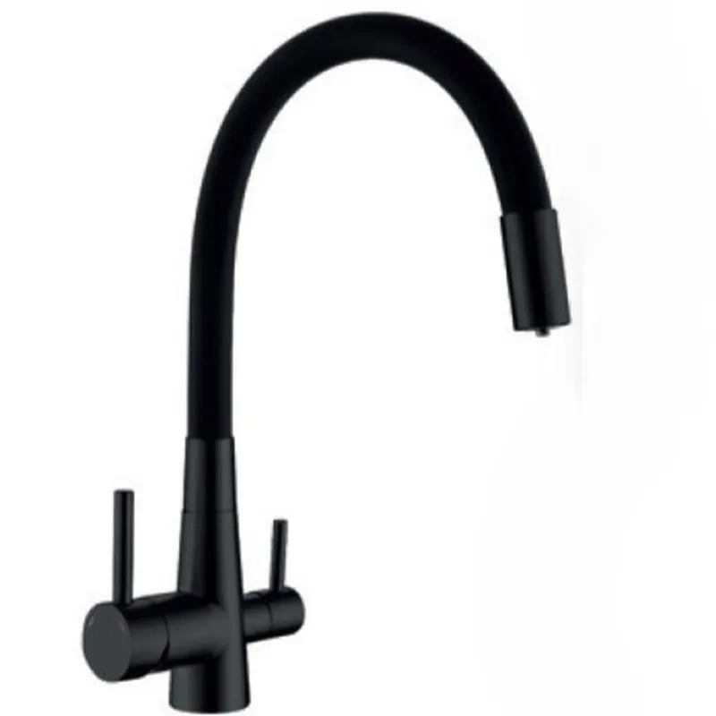 Змішувач для кухні MIXXUS SUS-021 Reflector з силіконовим виливом Black/Black (MI6214)