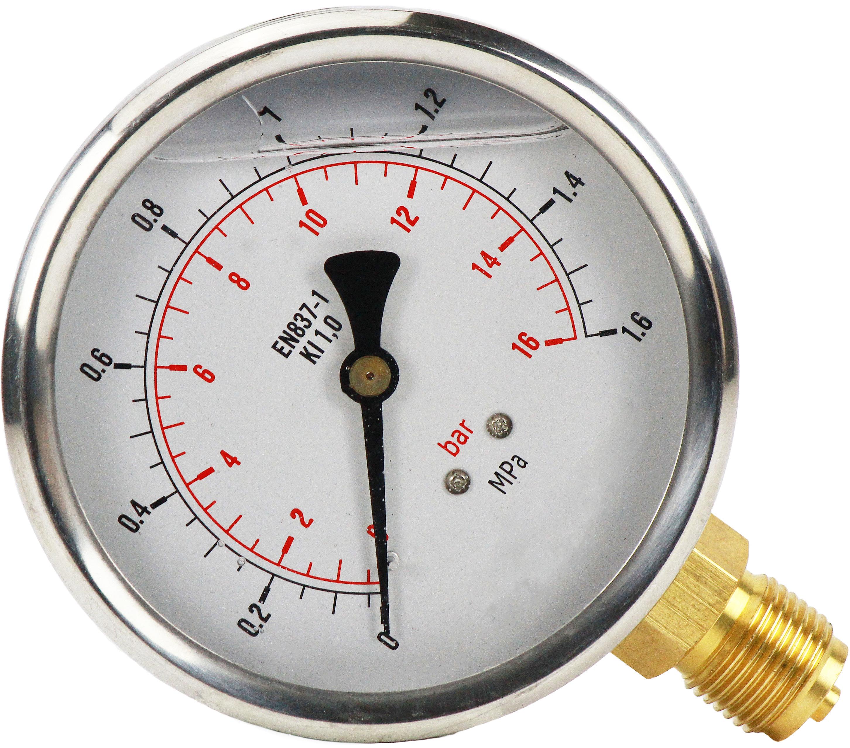 Манометр глицериновый с подключением снизу G 1/2" Ø100 мм 2000 бар (3C199403122)