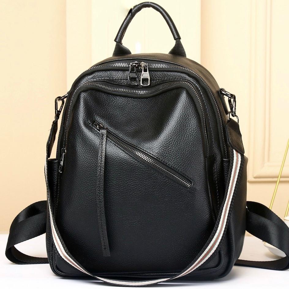 Рюкзак городской женский кожаный Черный (51124)