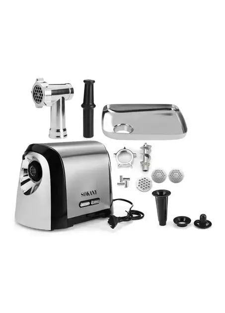 Электромясорубка Sokany SK-088 с насадками для мяса/кеб/колбасы нержавеющая сталь 220-240 В 50/60 Гц 3 кг/мин. 3200 Вт (opt-104886)