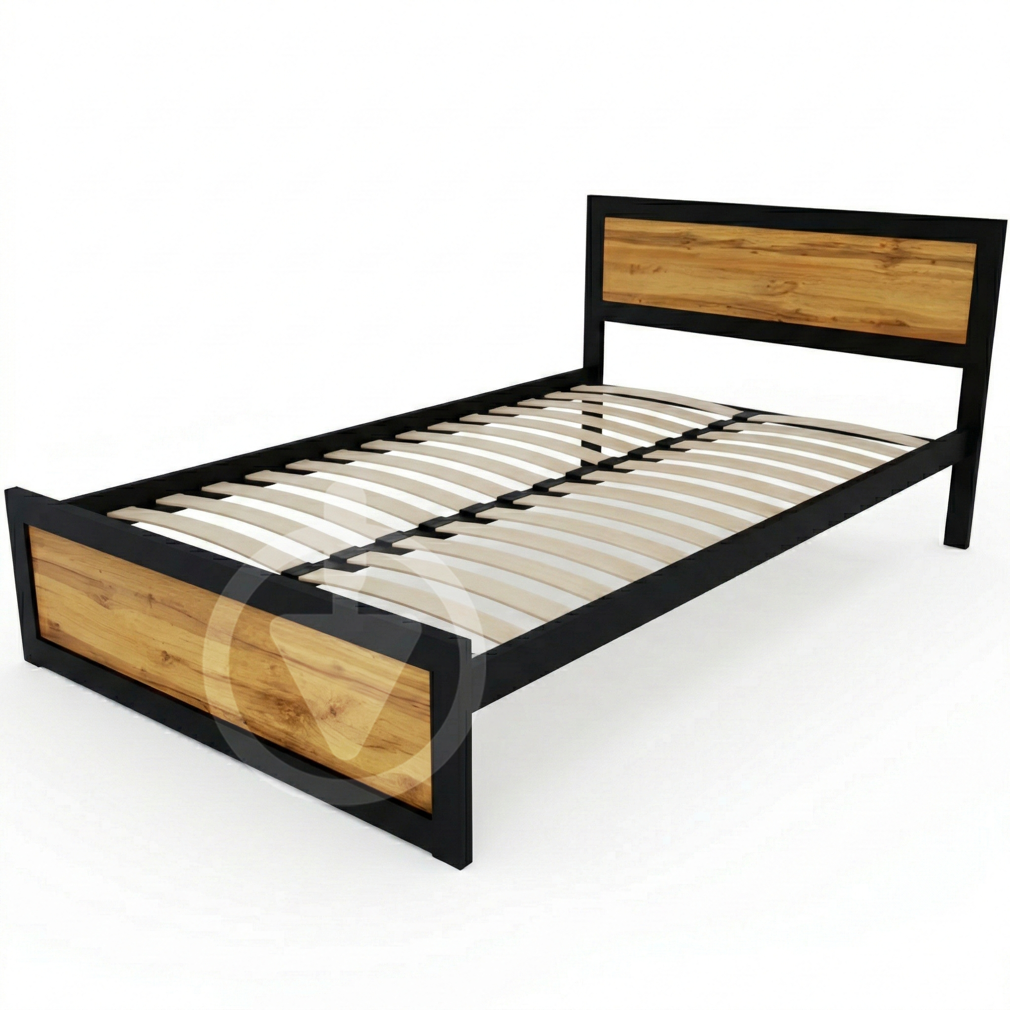 Кровать двуспальная RoMax Loft 120х200 см Дуб Тахо/Черный