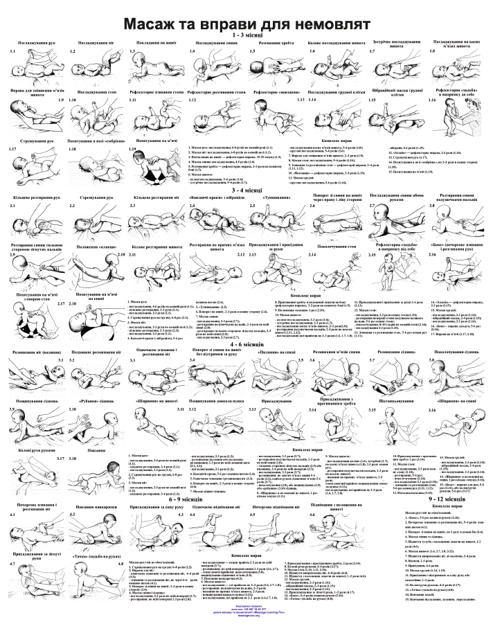 Плакат Массаж и упражнения для новорожденных 50x64,5 см (35275925)