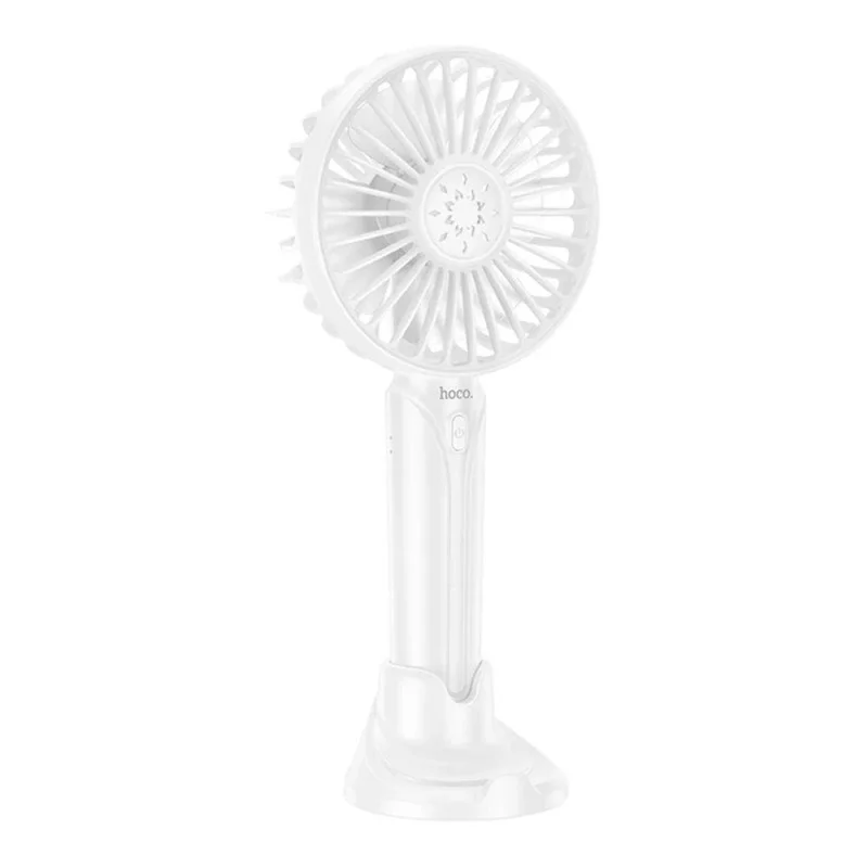 Вентилятор портативний Hoco DF07 1200mAh з підставкою для телефону 1,6-3,5h White (DF07)