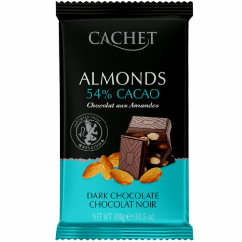 Шоколад черный Cachet Almonds 54% cacao 21723 300 г (31982429)