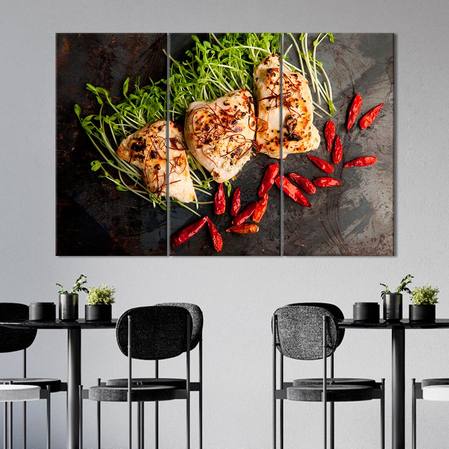 Настенний декор Ароматная куриная грудка и микрозелень 156x100 см (A435-3)
