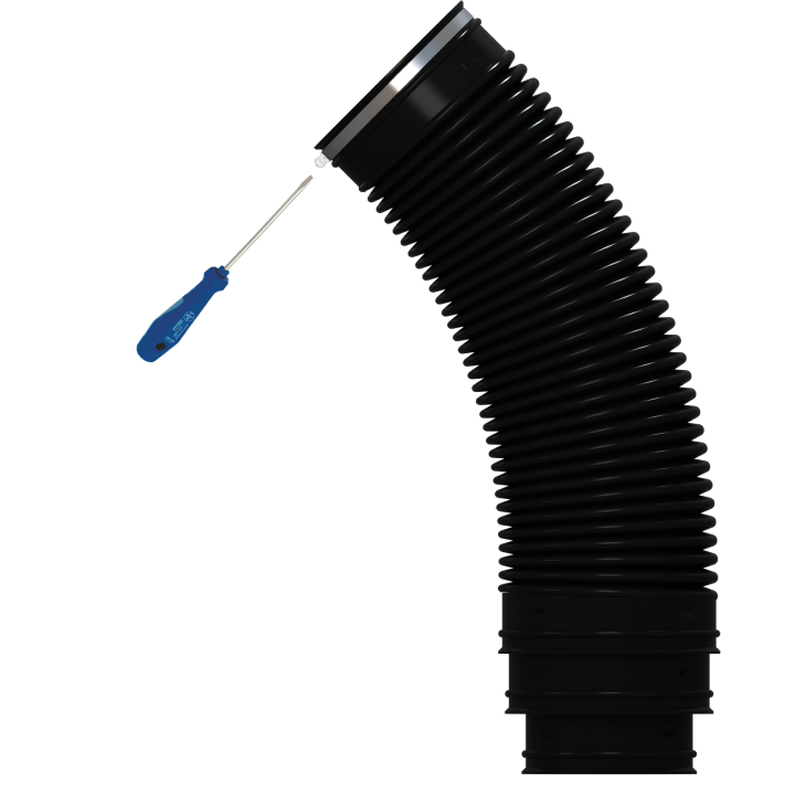 Труба соединительная для вентиляционного выхода DN125-125/110/100 520 мм (9005) - фото 2