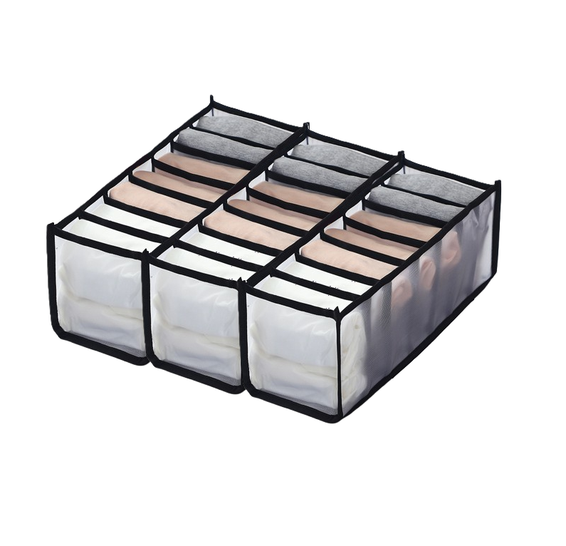 Набір органайзерів для білизни Lingerie set 3 шт. 32х12х12 см Чорний (1899770950)