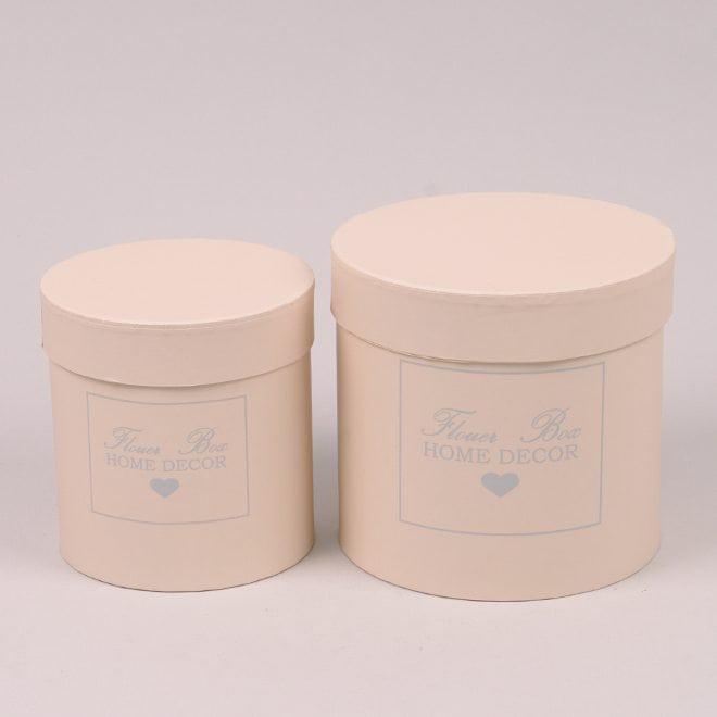 Комплект коробок для квітів Flora 2 шт. Пудровий (39914) - фото 1 Комплект коробок для квітів Flora 2 шт. Пудровий (39914) - фото 1