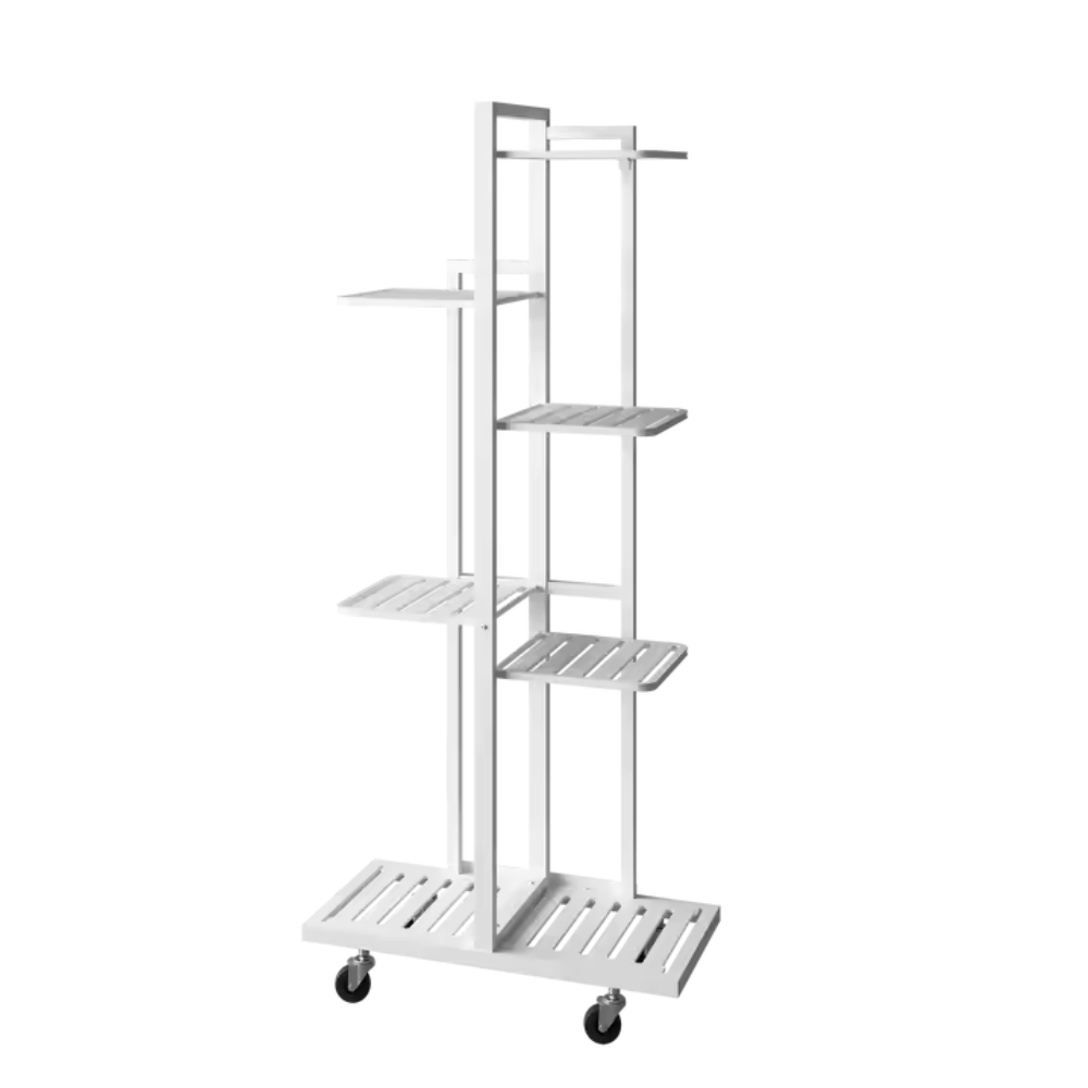 Стеллаж металлический для растений на колесах 7 ярусов Белый (22683209)