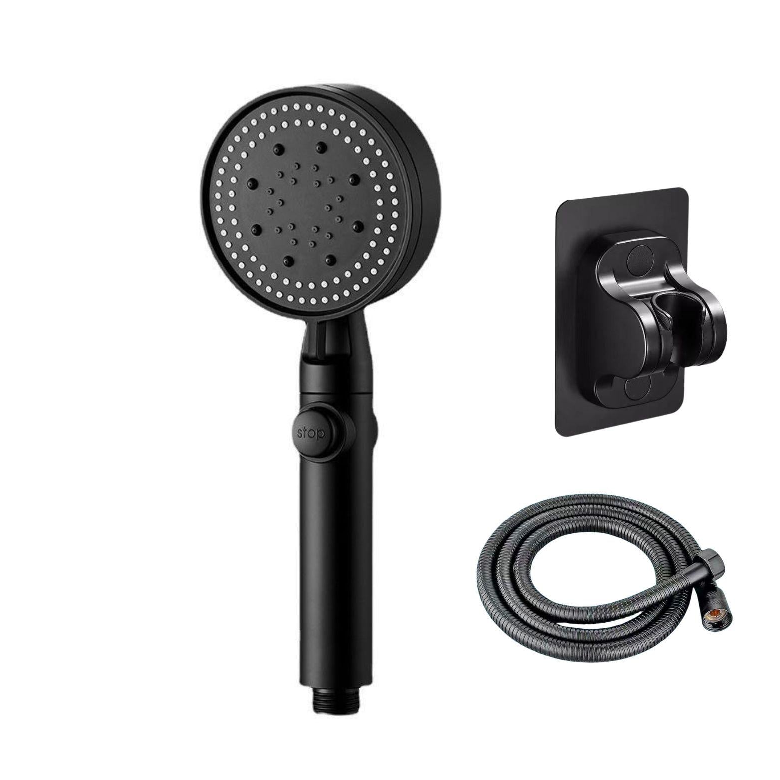 Насадка для душа со шлангом и держателем на черный черный (DUSLOI-BLK-1459)