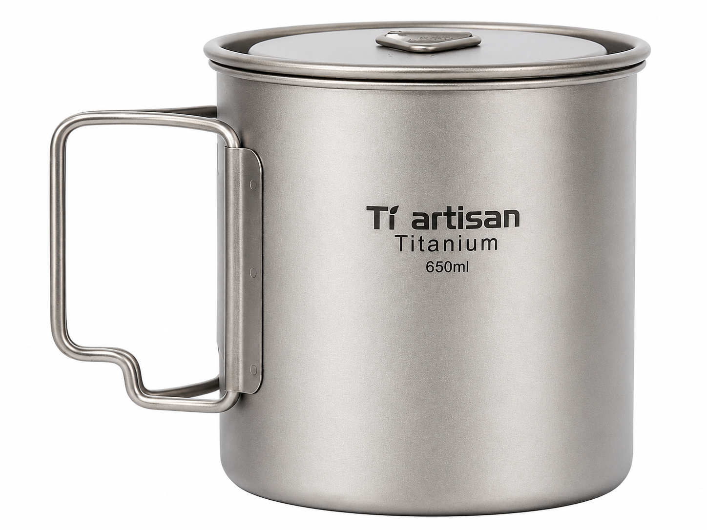 Туристическая кружка Tiartisan с титановой крышкой со складной ручкой 650 мл (1007-389-00)