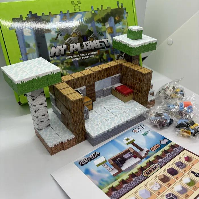 Конструктор магнітний Minecraft Сніговий будиночок 4 фігурки 128 шт. (005/11) - фото 3 Конструктор магнітний Minecraft Сніговий будиночок 4 фігурки 128 шт. (005/11) - фото 3