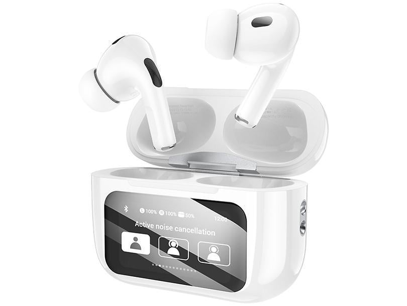 Наушники беспроводные Hoco вакумные с дисплеем Белый (EW72) - фото 3 Наушники беспроводные Hoco вакумные с дисплеем Белый (EW72) - фото 3