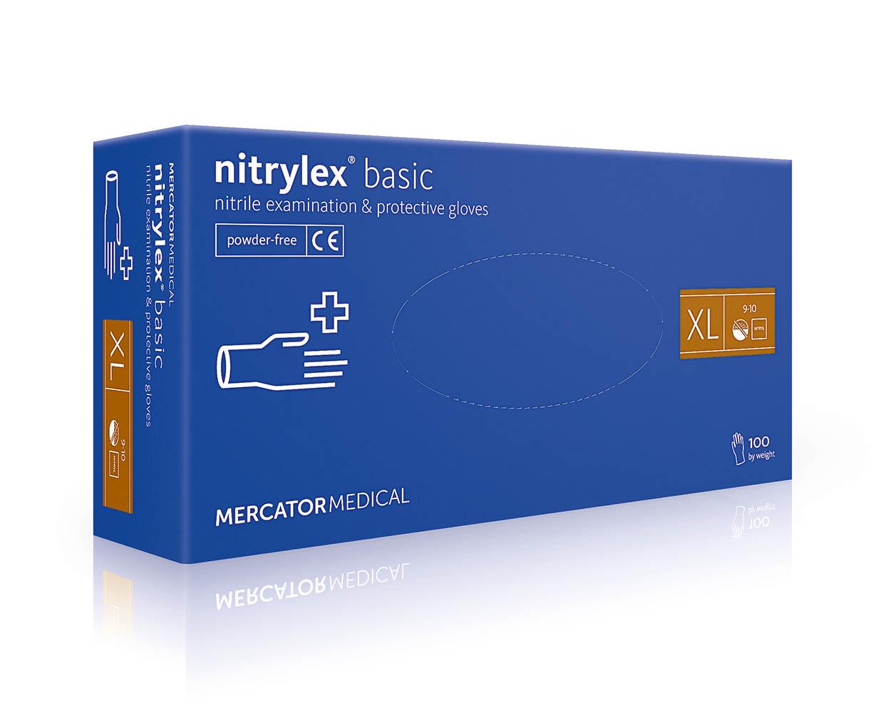 Перчатки нитриловые Mercator Medical Nitrylex Basic 50 пар XL Синий - фото 1
