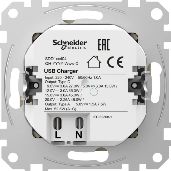 Розетка подвійна Schneider Design Sedna Electric USB А+C 3A Антрацит (28488861) - фото 3 Розетка подвійна Schneider Design Sedna Electric USB А+C 3A Антрацит (28488861) - фото 3