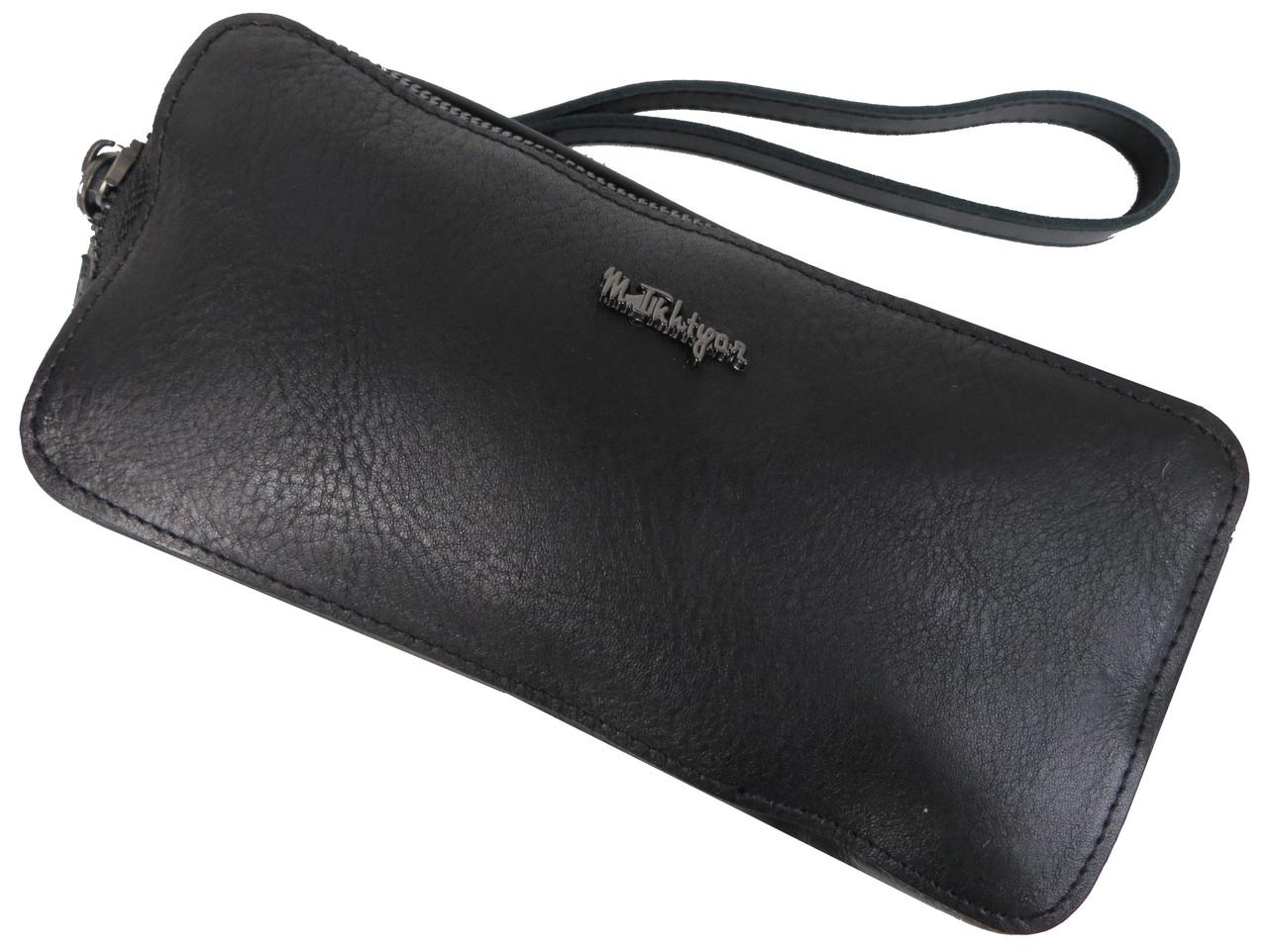 Барсетка невелика чоловіча Mykhail Ikhtyar на три відділення Чорний