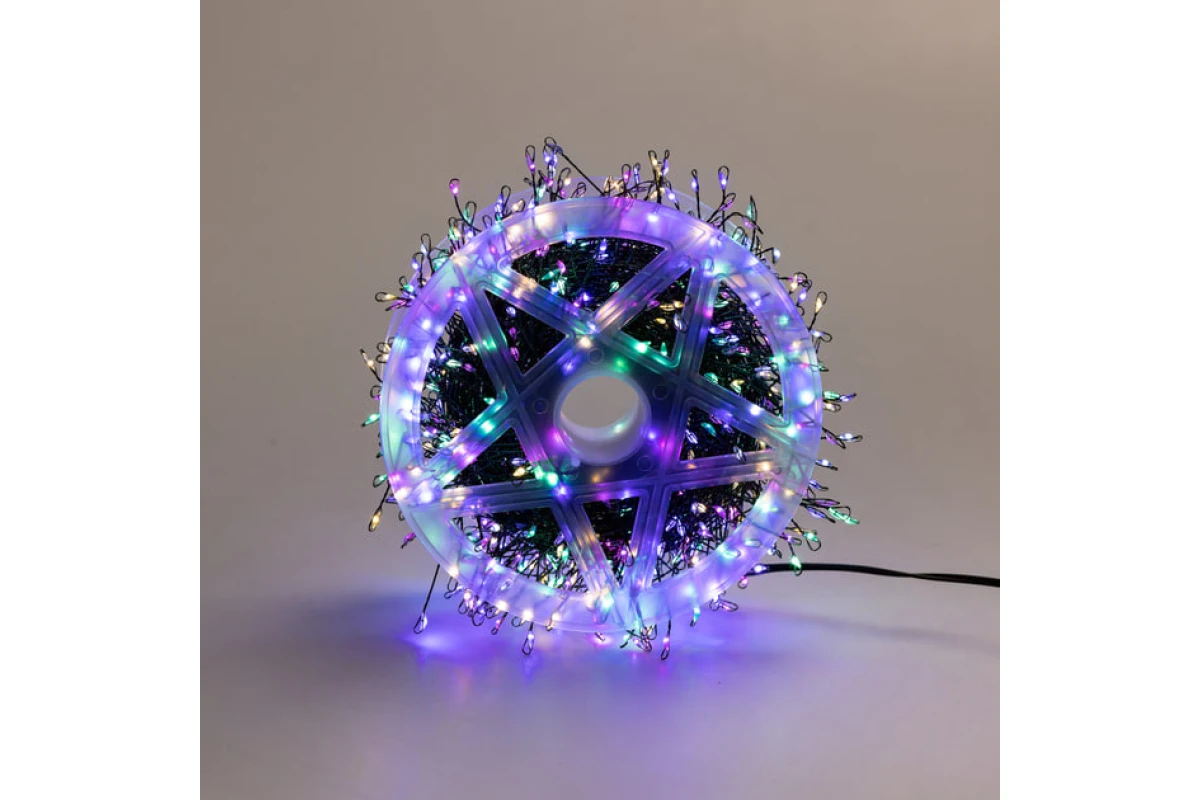 Гірлянда Роса на котушці феєрверк мішура від USB 50 м 1500LED пульт Мультик (19900)