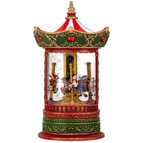 Ліхтар новорічний Карусель музичний від USB та батарейки 25 см (N0318)