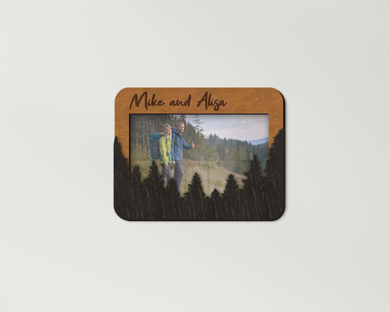 Фоторамка Ліс персоналізована на 1 фото Коричневий (forest_5x7_horizontal-2)