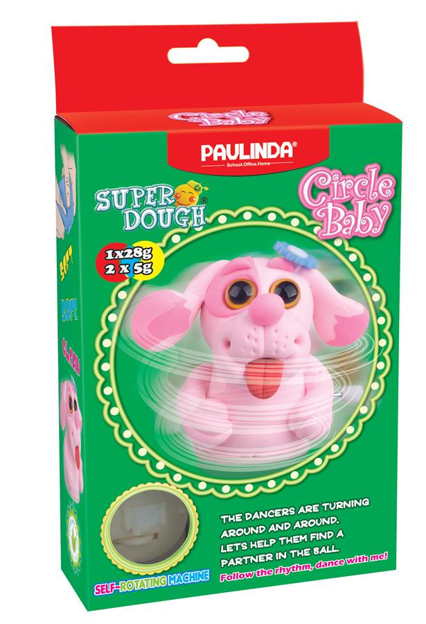 Маса для ліплення Paulinda Super Dough Circle Baby Собачка з заводним механізмом Рожевий (PL-081177-5)