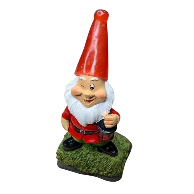 Светильник садовый Эльф Lemanso керамический на солнечной батарее RGB с выключателем Красный (CAB127)