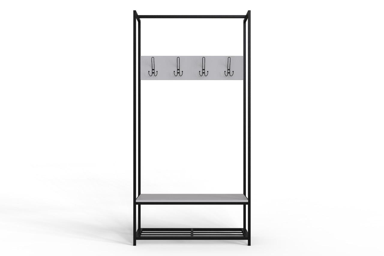 Вішалка модульна підлогова Ferrum-decor Треліс 13 ДСП 16 мм 180x90x38 см Чорний/Білий (FRD-104325)