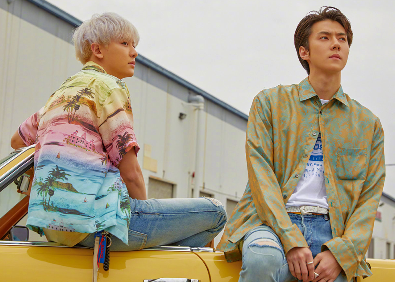 Картина GeekLand Мusic Exo Band Sehun Chanyeol 60х40 см (exo.03.13)