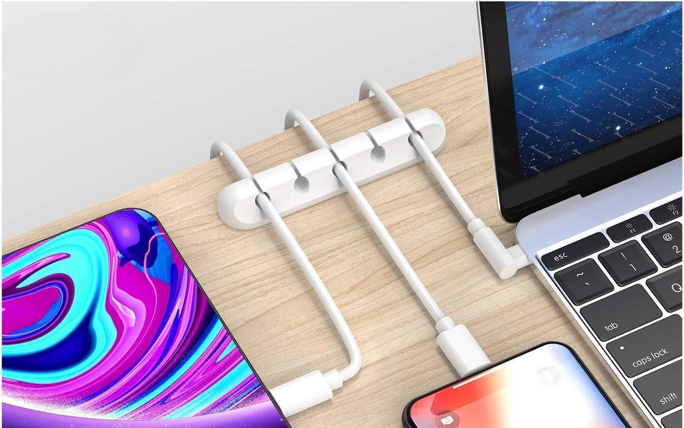 Набор органайзеров для проводов и зарядок силиконовые на 3/5/7 отделений 3 шт. Белый (D-0121) - фото 3 Набор органайзеров для проводов и зарядок силиконовые на 3/5/7 отделений 3 шт. Белый (D-0121) - фото 3