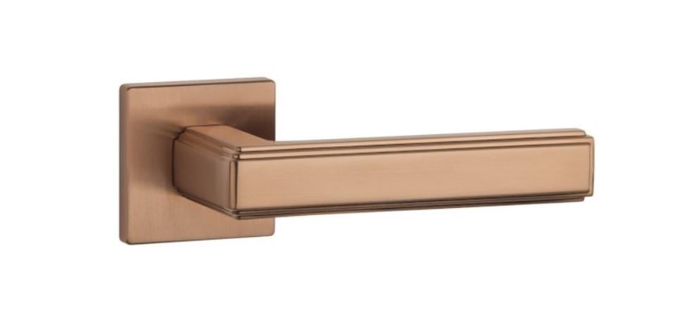 Дверная ручка APRILE Raflesia Q 7S тонкая розетка Медь матовая