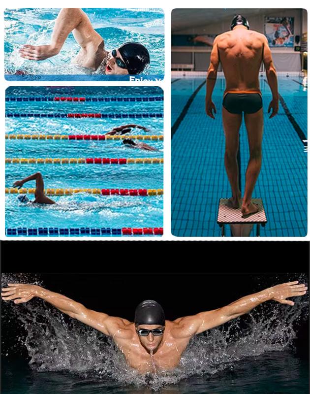 Окуляри та шапочка для плавання з берушами та зажимом для носа для чоловіків в футлярі Чорний - фото 7