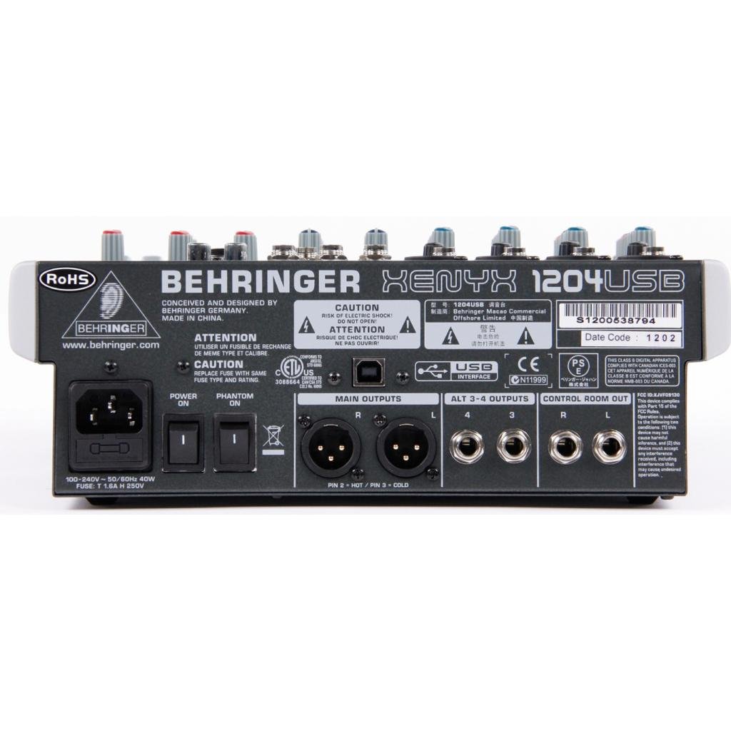 Микшер аналоговый Behringer Xenyx 1204USB - фото 2 Микшер аналоговый Behringer Xenyx 1204USB - фото 2