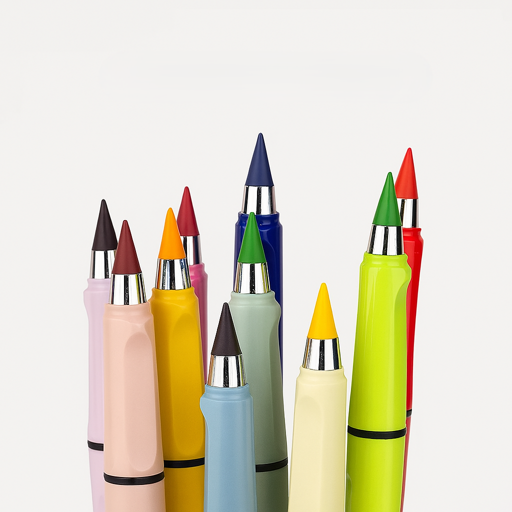 Набор 12 цветных вечных карандашей HB с резинкой 0,5 мм и 2 набора сменных стрежней (0557) - фото 2 Набор 12 цветных вечных карандашей HB с резинкой 0,5 мм и 2 набора сменных стрежней (0557) - фото 2