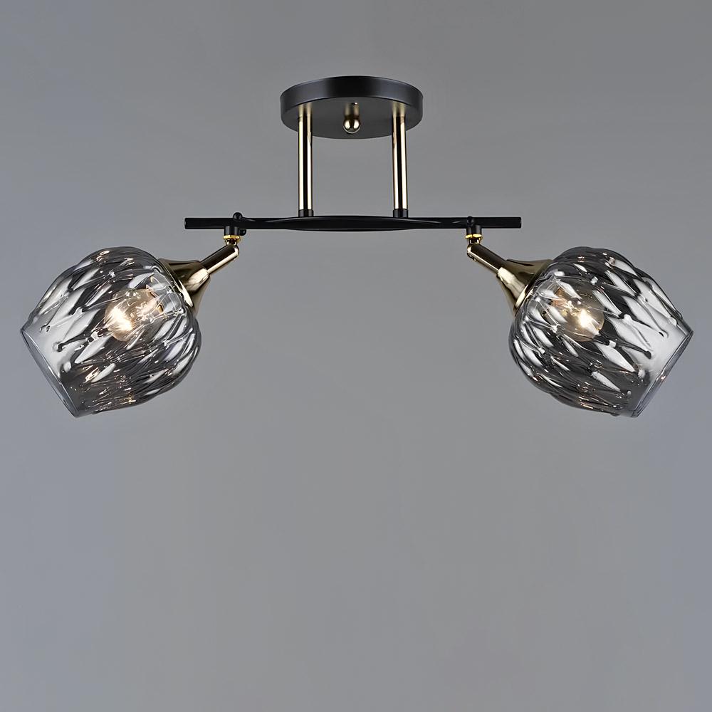 Люстра потолочная Light House SR-19377/2 Coffee/FGD E27 530х130х260 мм Черный/Золотой