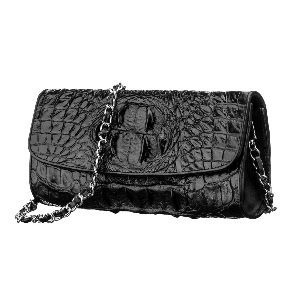 Сумка клатч Crocodile Leather 18242 из натуральной кожи крокодила Черный Сумка клатч Crocodile Leather 18242 из натуральной кожи крокодила Черный