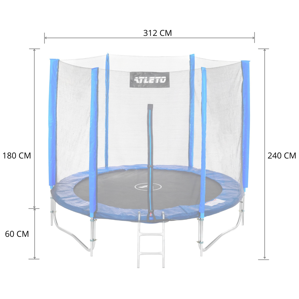 Батут дитячий Atleto з захисною сіткою та драбиною 312 см до 120 кг - фото 2