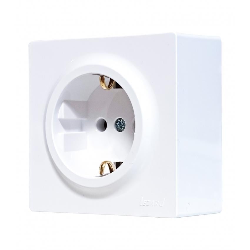 Розетка Lezard Leto одинарна з заземленням Білий (752-0200-122)