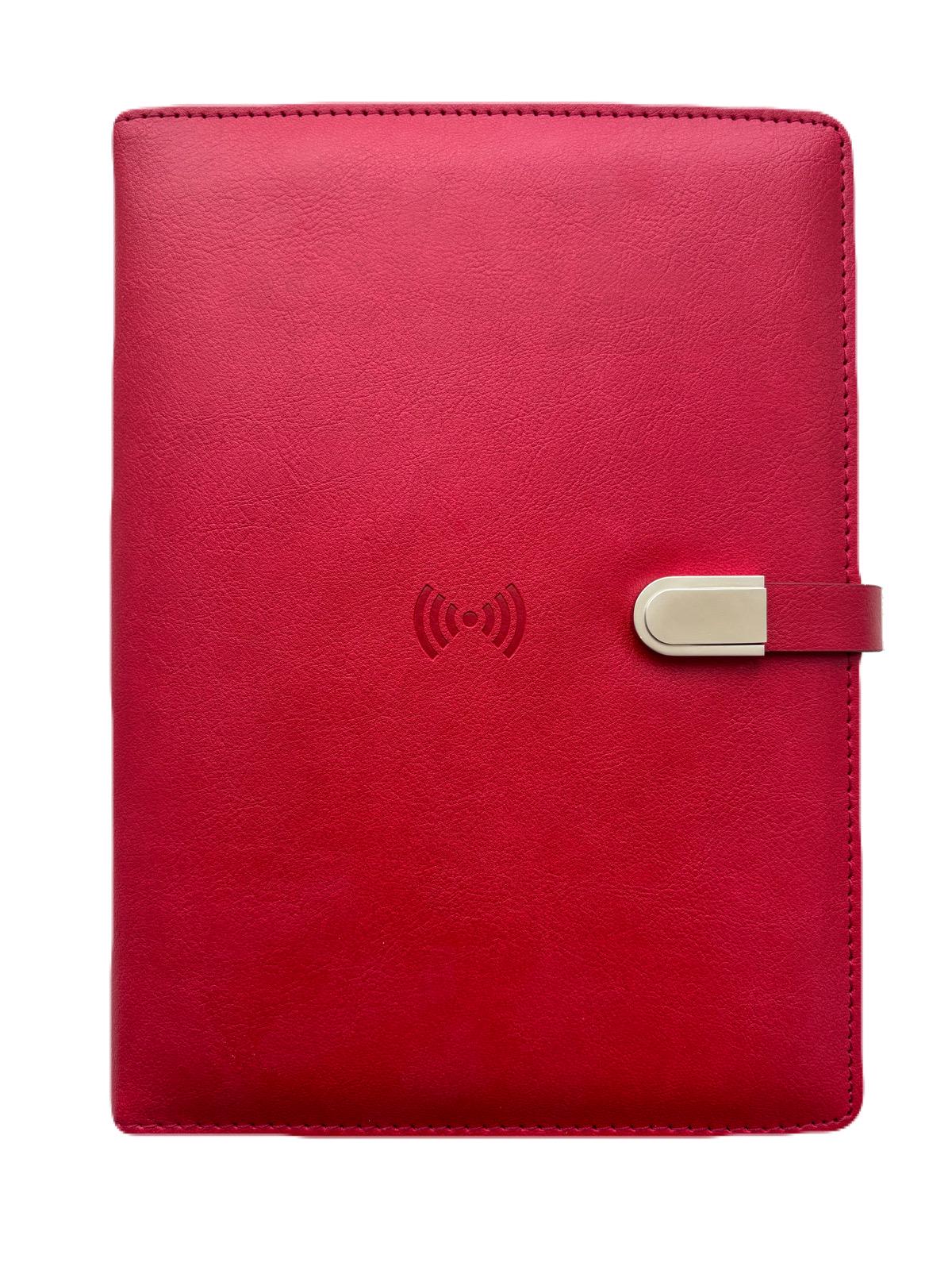 Блокнот-ежедневник AB tech Colorful c беспроводной зарядкой/Power Bank и USB flash 16 Gb Красный - фото 4