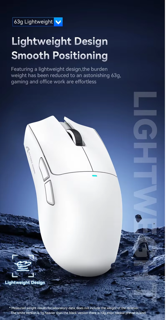 Мышка компьютерная беспроводня Attack Shark X11 и док-станция 22000dpi Black Graptape (2540814625) - фото 3 Мышка компьютерная беспроводня Attack Shark X11 и док-станция 22000dpi Black Graptape (2540814625) - фото 3