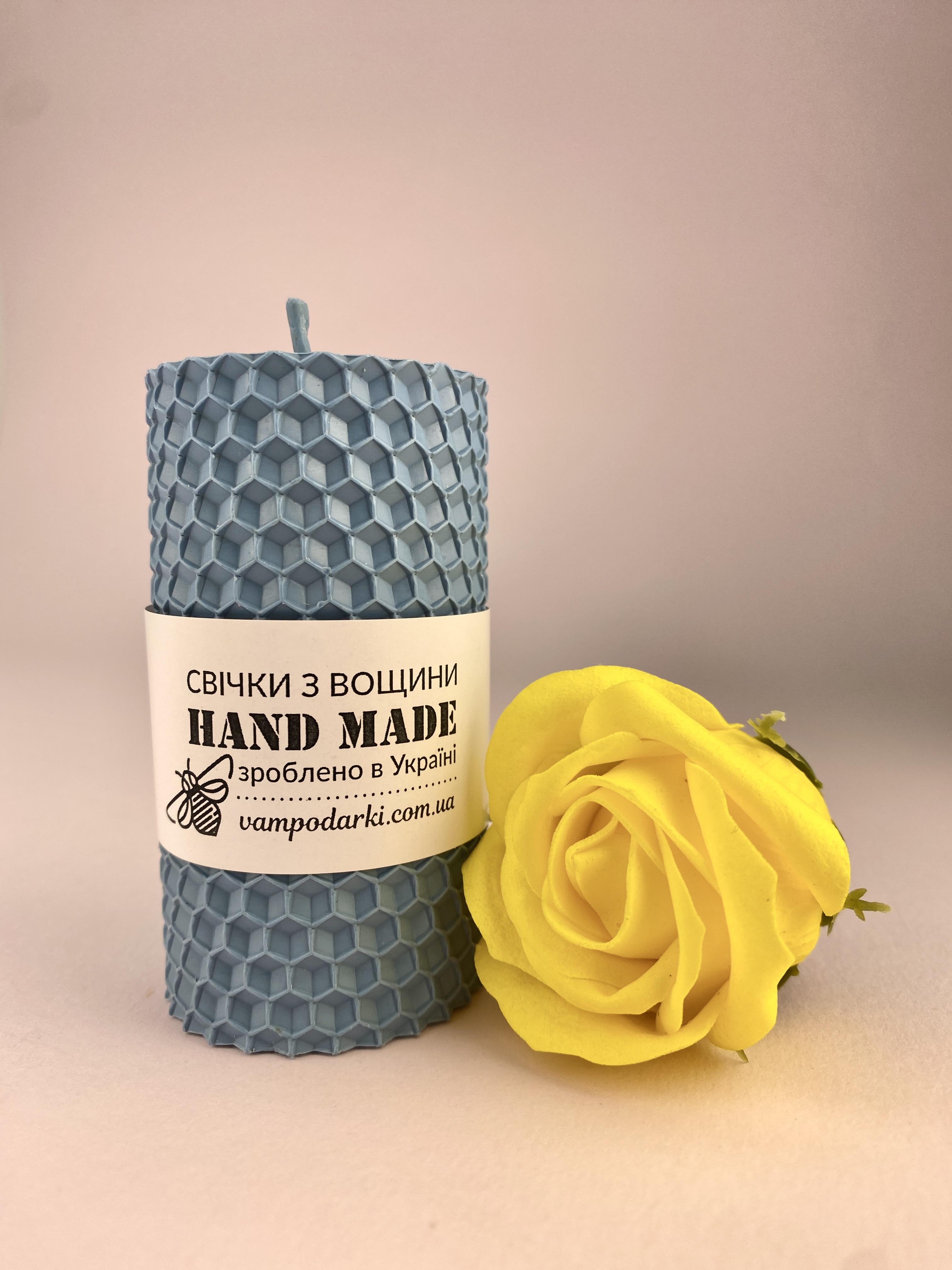 Подарочный набор №44/4 свеча из вощины и роза (10-0312)